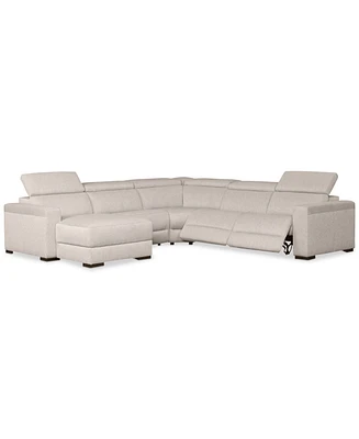 Closeout! Nevio 124" 5-Pc. Fabric Sectional Sofa with Chaise