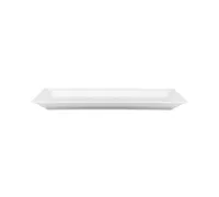 Q Squared Diamond White Melamine 14" x 7" Small Rectangle Platter