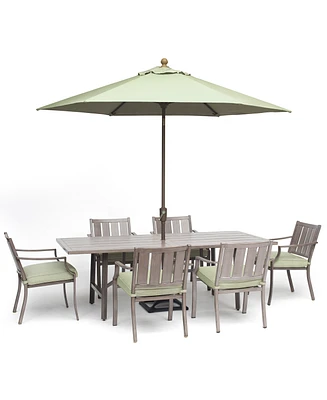 Wayland Outdoor Aluminum 7-Pc. Dining Set (84" x 42" Rectangle Dining Table & 6 Dining Chairs) with Sunbrella Cushions, Created for Macy's