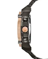 Bulova Men's Precisionist Champlain Diamond-Accent Gray & Rose Gold-Tone Stainless Steel Bracelet Watch 46.5mm