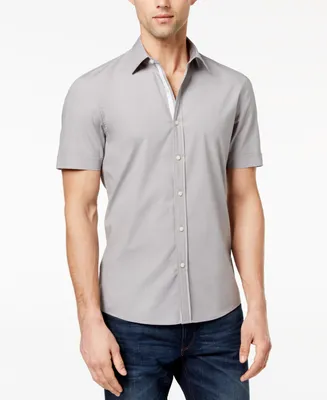 Michael Kors Men's Solid Stretch Button-Front Shirt