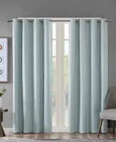 SunSmart Maya Heathered Blackout Curtain 1 Panel for bedroom, Grommet top fit up to 1.25 inches rod Single Curtain Panel for Living Room, Width 50 len