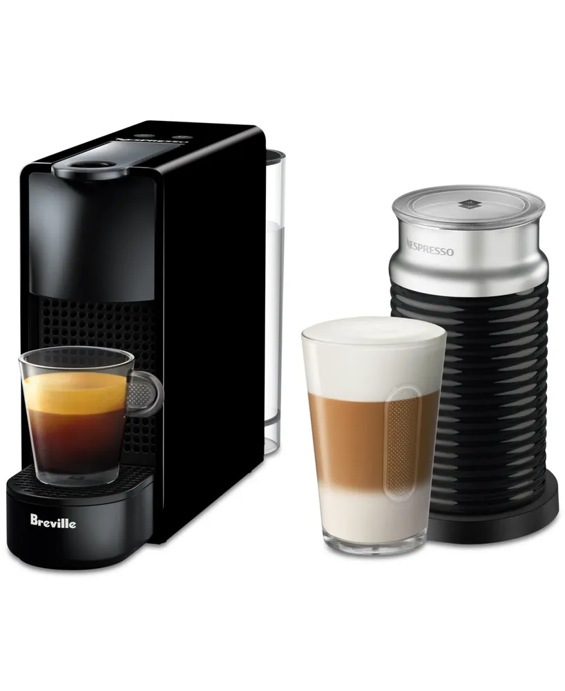 Nespresso Original Essenza Mini Espresso Machine by Breville, Black with Aeroccino Milk Frother