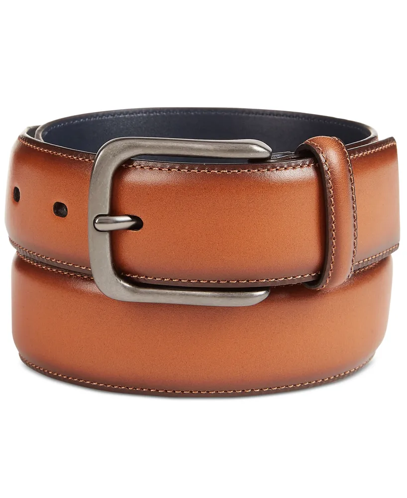 Original Penguin Men's Burnished Bird Leather Belt