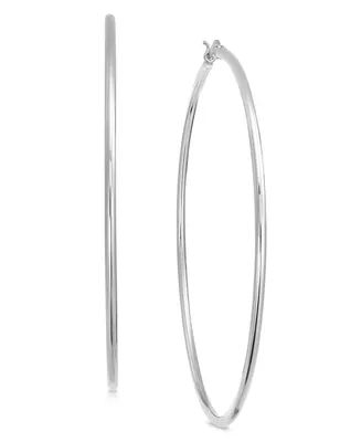 And Now This Silver Plate or Gold Plate Wire Tube Extra Large Hoop Earrings