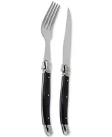 French Home 8-Pc. Faux Onyx Steak Knife & Fork Set