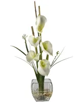 Nearly Natural Calla Lilly Liquid Illusion Flower Arrangement