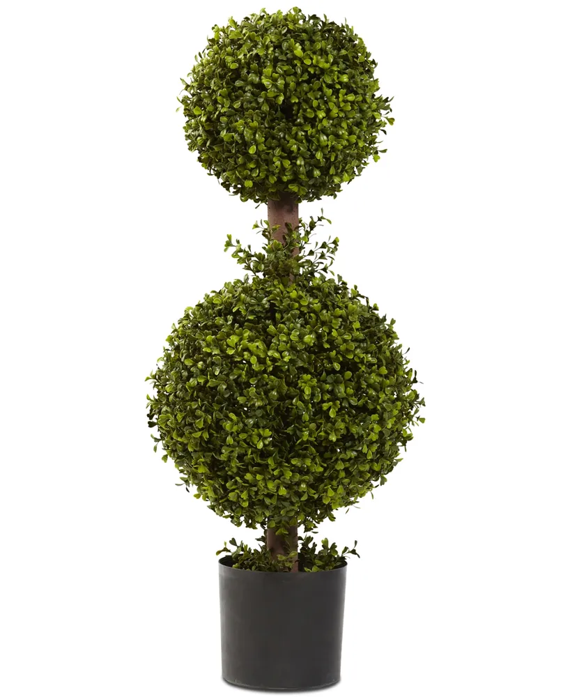 Nearly Natural 35" Double Boxwood Topiary