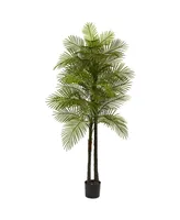 Nearly Natural 7' Double Robellini Palm Uv-Resistant Indoor/Outdoor Tree