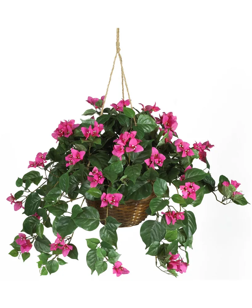 Nearly Natural Bougainvillea Hanging Basket