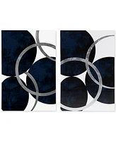 Ink+Ivy Celestial Orbit Navy 2-Pc. Gel-Coated & Silver-Tone Foil Canvas Print Set