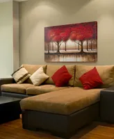 Rio 'Parade of Red Trees' 35" x 47" Canvas Wall Art