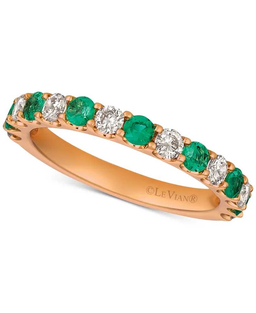 Le Vian Sapphire (5/8 ct. t.w.) & Diamonds (1/2 Band 14k Rose Gold (Also Available Emerald Ruby)