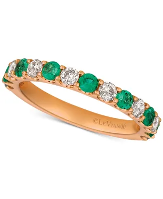 Le Vian Sapphire (5/8 ct. t.w.) & Diamonds (1/2 Band 14k Rose Gold (Also Available Emerald Ruby)