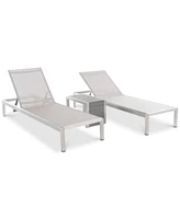 Greyson Outdoor 3-Pc. Chaise Lounge & C-Shaped Table Set