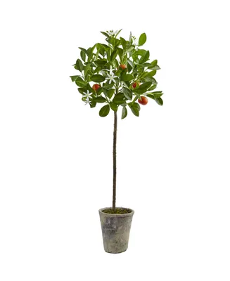 Nearly Natural 38" Potted Faux Orange Tree