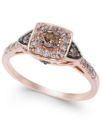 Chocolate by Petite Le Vian and White Diamond Ring (3/8 ct. t.w.) 14k Rose, Yellow or Gold