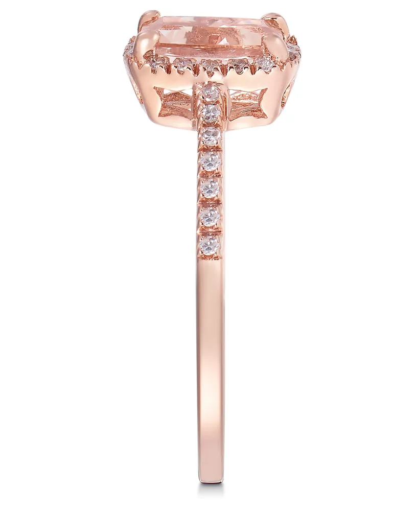 Morganite (3/4 ct. t.w.) and Diamond (1/10 ct. t.w.) Ring in 14k Rose Gold