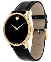 Movado Men's Swiss Museum Classic Black Leather Strap Watch 40mm
