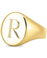 Sarah Chloe Initial Signet Ring 14K Gold-Plated Sterling Silver