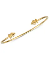 Sarah Chloe Polished Decorative Cuff Bangle Bracelet in 14K Gold-plated Sterling Silver