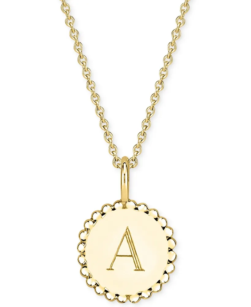 Initial Medallion Pendant Necklace in 14k Gold-Plated Sterling Silver, 18"