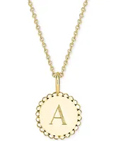 Initial Medallion Pendant Necklace in 14k Gold-Plated Sterling Silver, 18"