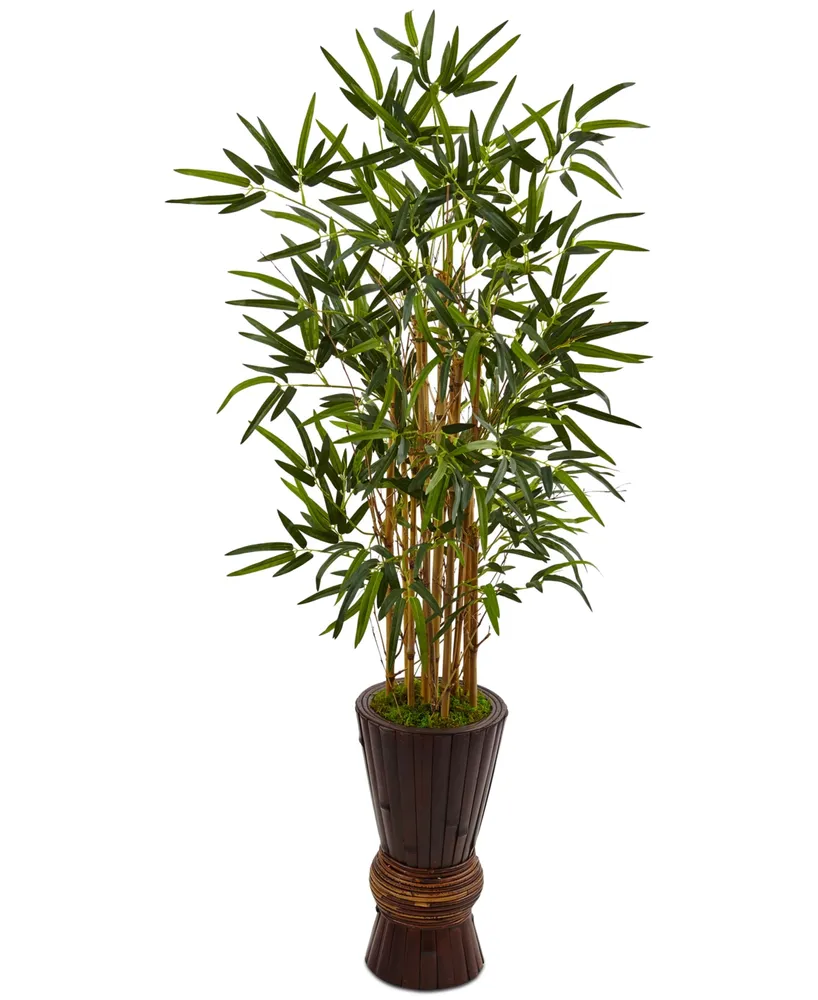 Nearly Natural 4.5' Bamboo Artificial Tree in Bamboo Planter