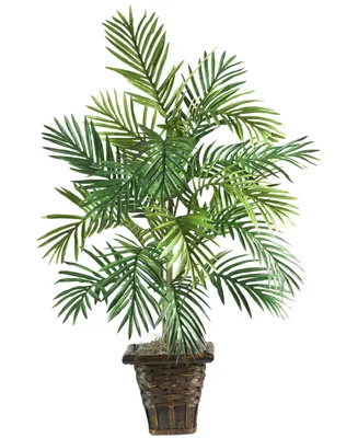 Nearly Natural Areca Palm Artificial Plant in Wicker Basket