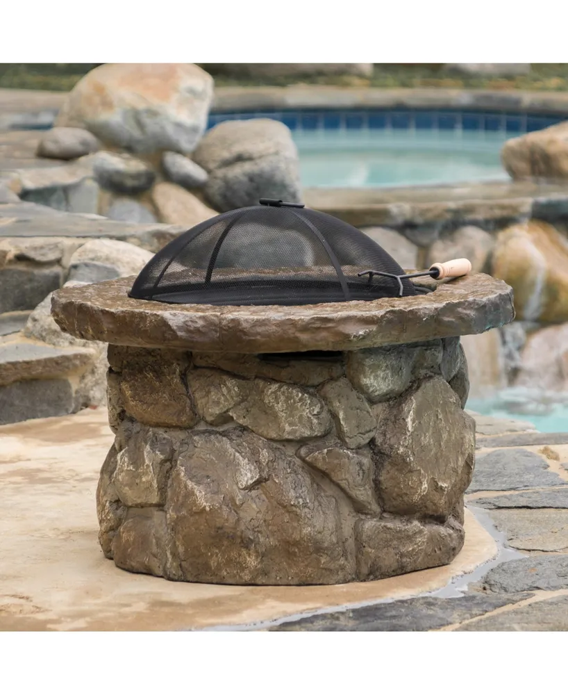 Dustyn Round Iron Wood Fire Pit