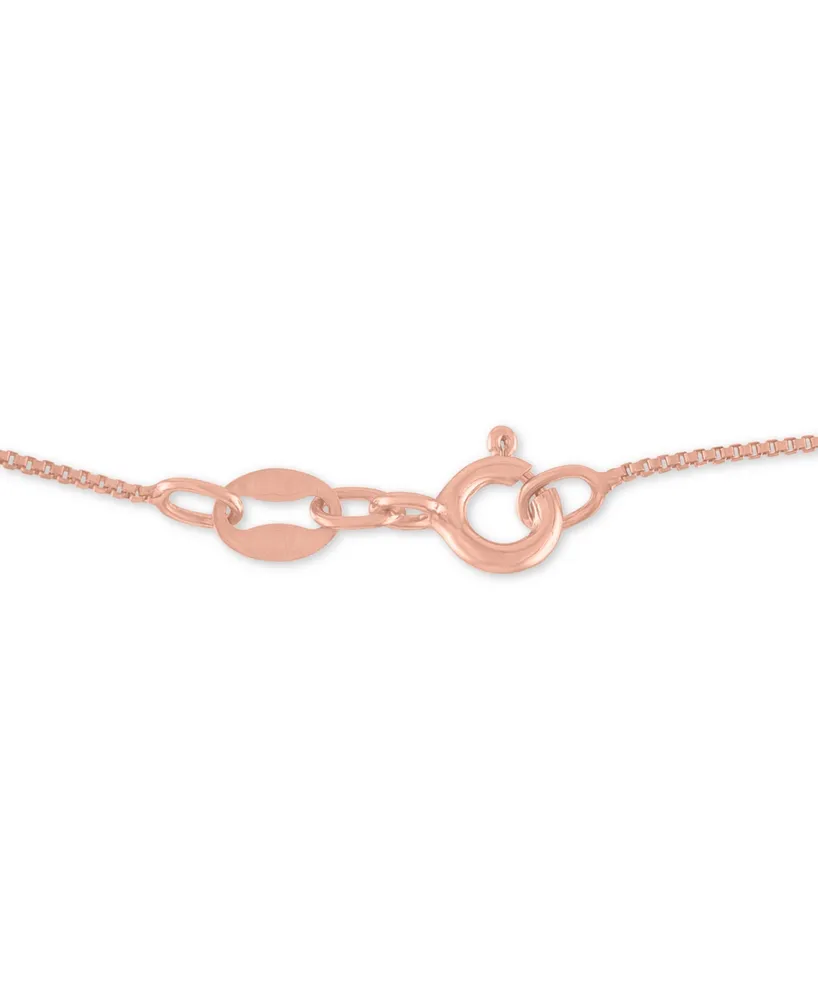 Diamond Heart and Cross 18" Pendant Necklace (1/10 ct. t.w.) in 14k Rose Gold-Plated Sterling Silver