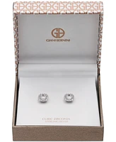 Giani Bernini Cubic Zirconia Halo Stud Earrings in Sterling Silver, Created for Macy's