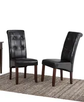 Verona Faux Leather Set of 2 Tufted Parson Chairs