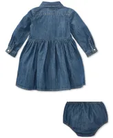 Polo Ralph Lauren Baby Girls Denim Cotton Shirtdress