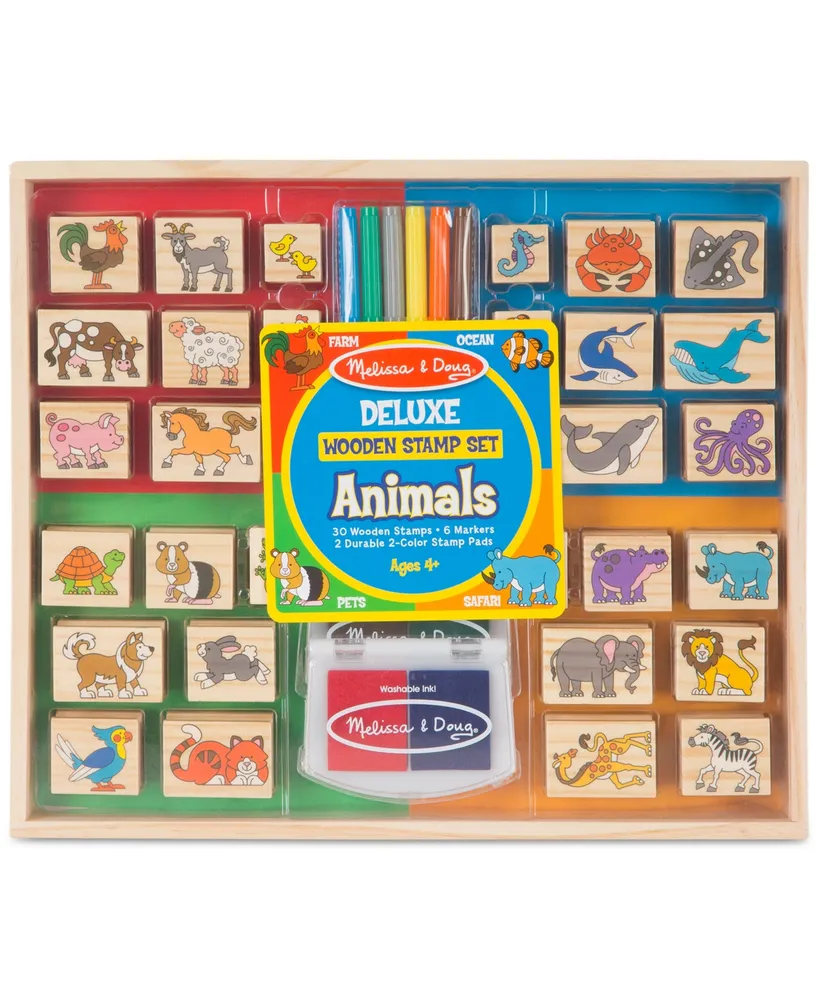 Melissa & Doug Animals Deluxe Wooden Stamp Set