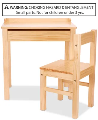 Wooden Lift-Top Desk & Chair