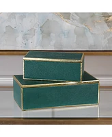 Uttermost Set of 2 Karis Emerald Green Boxes