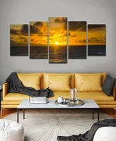 Ready2HangArt Niue Sunset 5 Piece Wrapped Canvas Coastal Wall Art Set, 30" x 60"