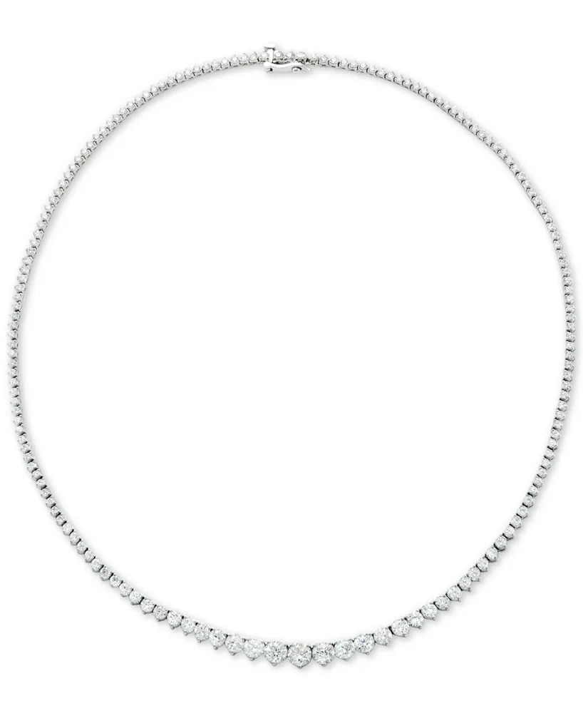 Diamond Fancy 16-3/4" Collar Tennis Necklace (10 ct. t.w.) in 14k White Gold