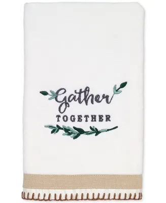 Avanti Modern Farmhouse Embroidered Cotton Hand Towel, 16" x 30"