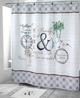 Avanti Modern Farmhouse Printed Shower Curtain, 72" x 72"