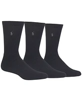 Polo Ralph Lauren 3 Pack Ribbed Cushion Foot Crew Men's Socks