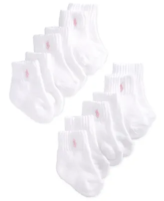 Ralph Lauren Baby Girls Quarter Length Low Cut Socks, Pack of 6