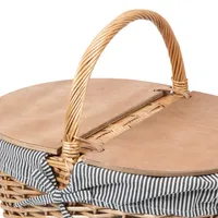 Picnic Time Country Navy & White Striped Picnic Basket