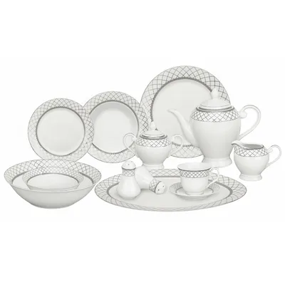 Lorren Home Trends Verona 57-Pc. Dinnerware Set, Service for 8