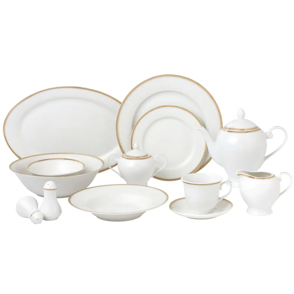 Lorren Home Trends Georgette 57-Pc. Dinnerware Set, Service for 8