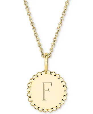 Initial Medallion Pendant Necklace in 14k Gold-Plated Sterling Silver, 18"