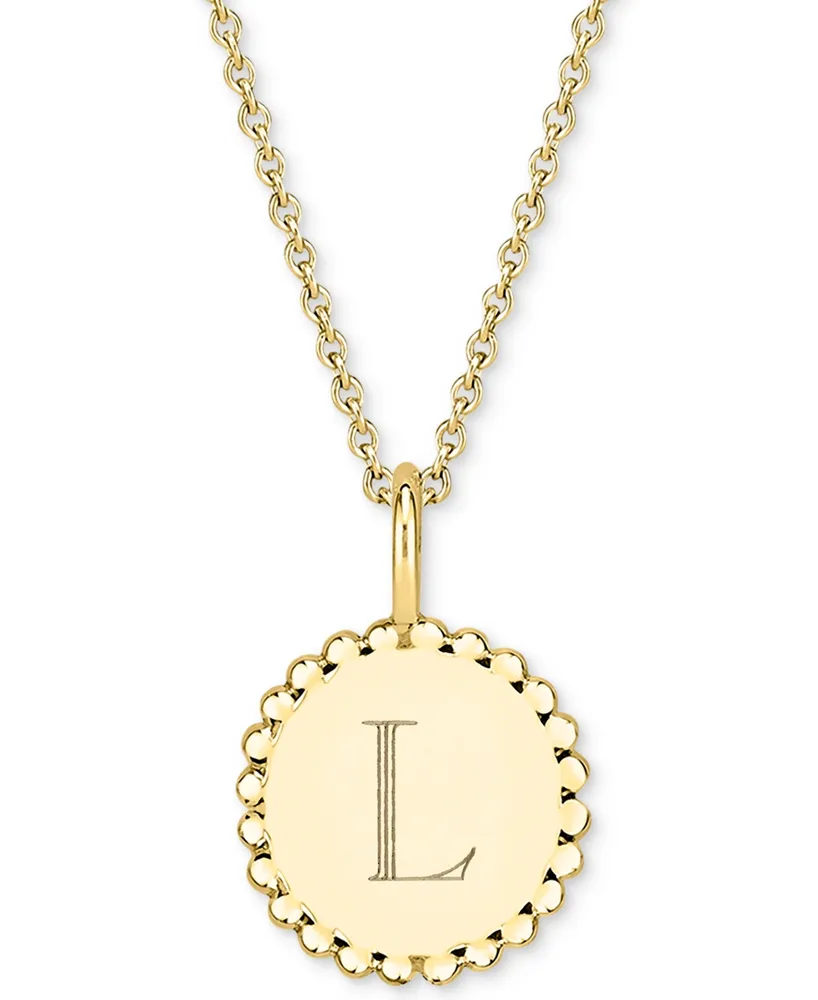 Initial Medallion Pendant Necklace in 14k Gold-Plated Sterling Silver, 18"