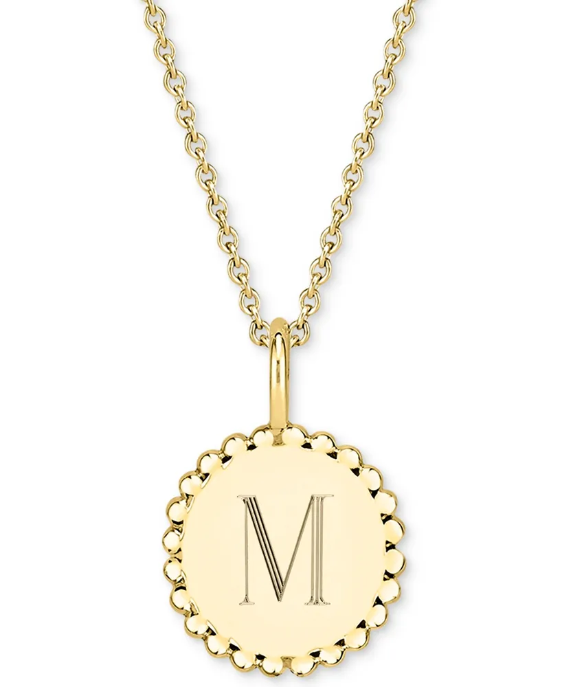 Initial Medallion Pendant Necklace in 14k Gold-Plated Sterling Silver, 18"