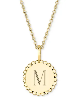 Initial Medallion Pendant Necklace in 14k Gold-Plated Sterling Silver, 18"